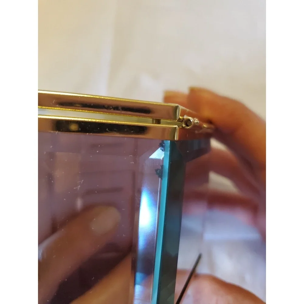 Vintage 1997 Etched Glass Musical Jewelry Box. Mirrored Sides And Glass Swan